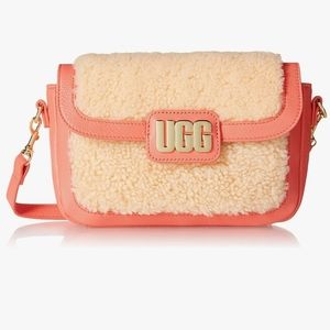 UGG Dalton Crossbody Sheepskin Bag in Peach Fuzz/Peach Bliss Color